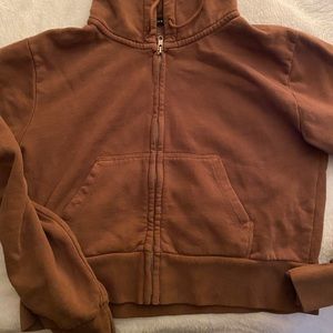 NEW Brown Brandy Melville cropped hoodie